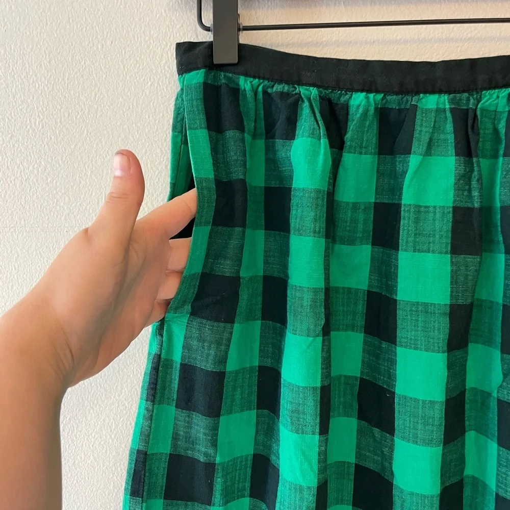 Farm Rio Green and Black Buffalo Check Maxi Skirt - Picture 2 of 6